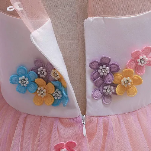 Vista 14 de REXREII Vestido largo de tul de manga larga para niñas con diadema, disfraz de Halloween, princesa, cumpleaños, Navidad, baile