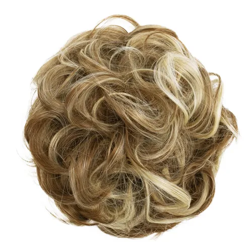 Vista 21 de CAISHA Postizo Grande Scrunchy Recogido Peinado Nupcial Rizado Moño Despeinado Marrón Chocolate Oscuro G2E