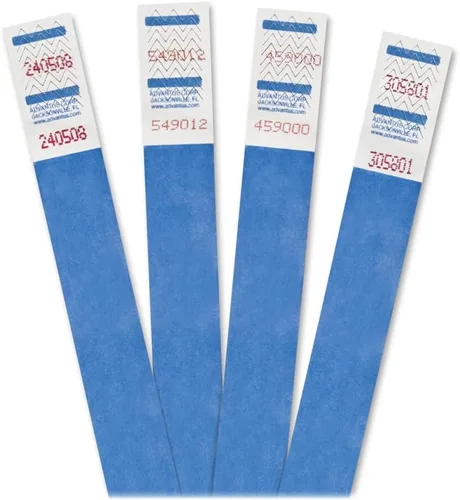 Vista 9 de Pulseras de gestión de multitudes, numeradas secuencialmente, azul, paquete de 100
