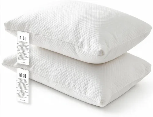 Vista 17 de HITO 12x20 Insertos de almohada (Juego de 2) - Fundas de almohada decorativas 100% algodón con relleno de alternativa al plumón, color blanco