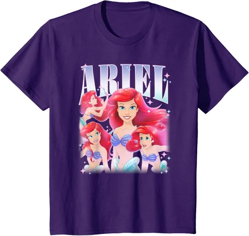 Vista 21 de Disney Camiseta de la princesa Ariel de la Sirenita Multi Pose, Negro