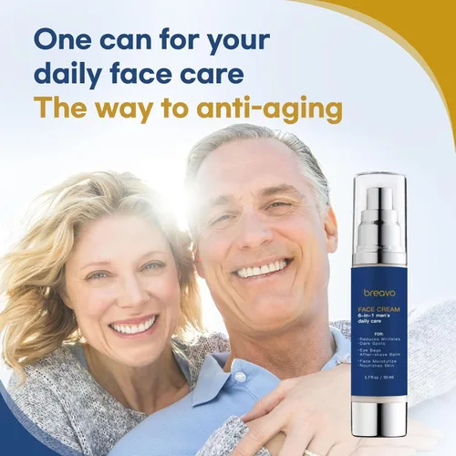 Vista 5 de Crema facial 6 en 1 para hombres: Humectante facial 6 en 1 para hombres, crema facial para hombres antienvejecimiento - Tratamiento para bolsas