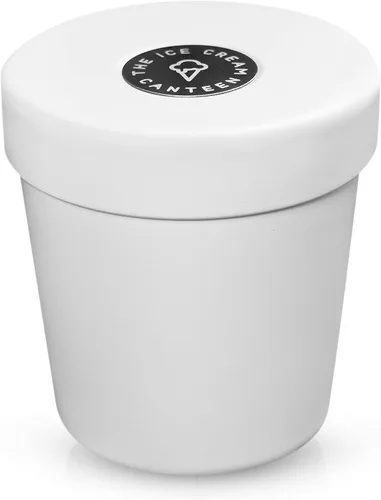 Vista 11 de The Ice Cream Canteen Contenedor térmico de acero inoxidable de doble pared con aislamiento al vacío para la pinta de helado, disfruta del helado