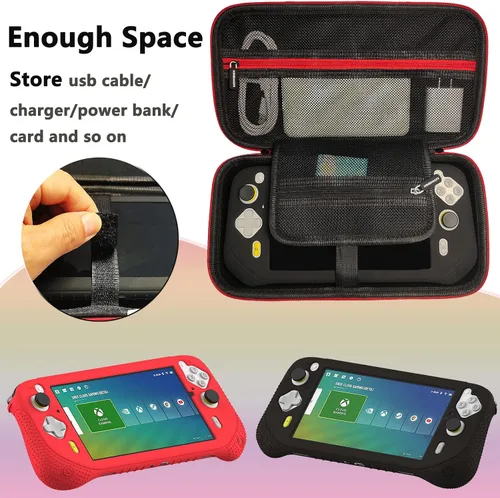 Vista 7 de Funda de silicona y funda de transporte compatible con Logitech G Cloud Gaming de mano, protector de pantalla para accesorios de consola Logitech G