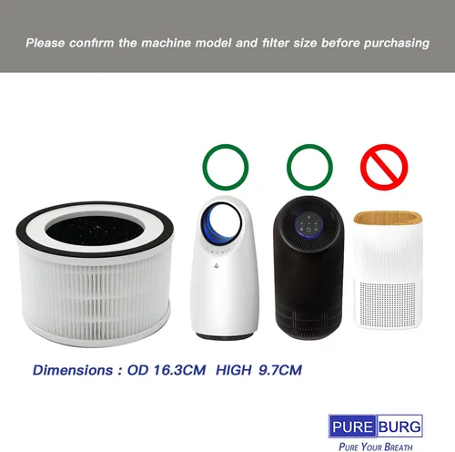 Vista 2 de PUREBURG Filtro de repuesto compatible con purificadores de aire Afloia Fillo Halo Allo y purificador de aire Mooka Allo, 2 unidades de carbón