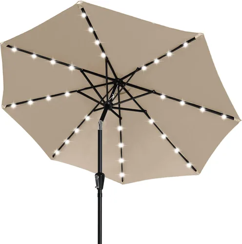 Vista 56 de ABCCANOPY Sombrillas solares duraderas para patio con 24 luces LED de 7.5 pies con 6 varillas resistentes (borgoña)