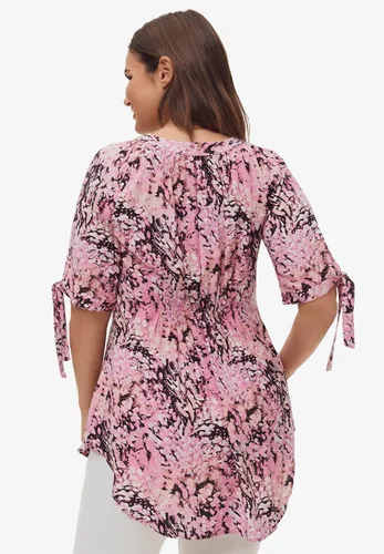 Vista 3 de Ellos Túnica con cuello redondo y mangas con lazo en talla grande para mujer