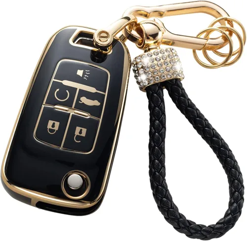 Vista 39 de Gematay - Funda para llavero Cadillac, carcasa protectora compatible con Escalade CTS SRX XT5 ATS CT6 5 botones llave remota Smart Key Protector