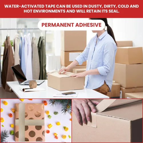 Vista 6 de GGR Supplies T.R.U. WAT-WAE - Cinta adhesiva de papel kraft reforzada activada por agua, cinta de embalaje a prueba de manipulaciones para envíos