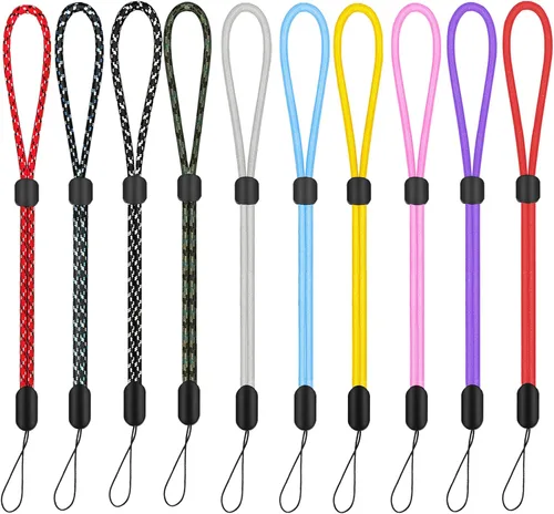 Vista 11 de Paquete de 10 cordones de muñeca ajustables extralargos, color negro