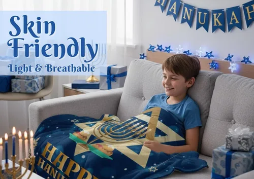 Vista 3 de InnoBeta Regalos de Hanukkah, manta de Hannukah para mujeres y hombres, regalos para vacaciones judías de Janucá para amigos, compañeros de trabajo
