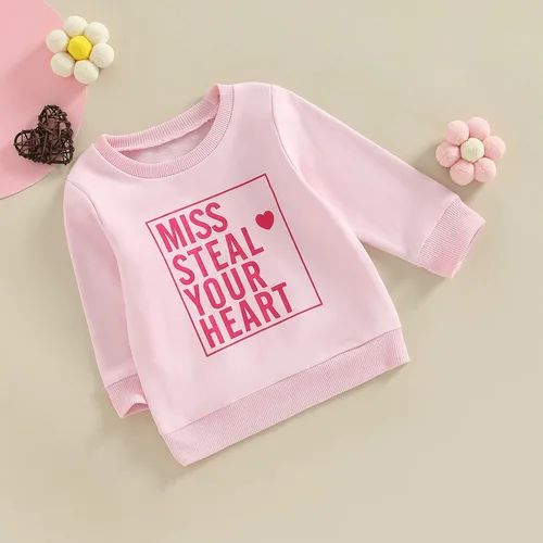 Vista 62 de Sudadera con cuello redondo para el día de San Valentín para bebé, niña, niño, para el día de San Valentín