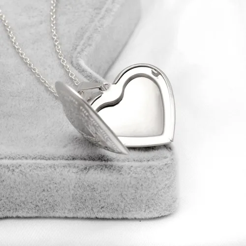 Vista 3 de Paialco Collar con colgante de medallón en forma de corazón de acero inoxidable para mujer