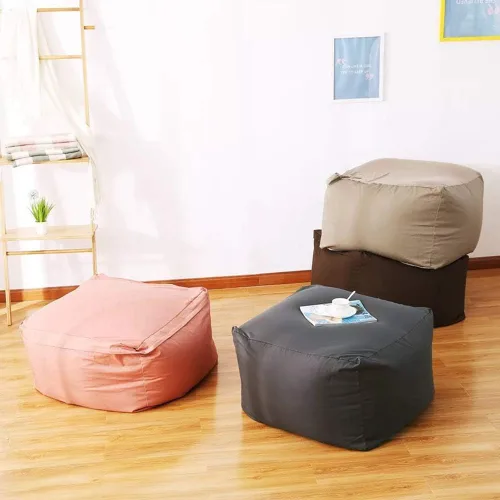 Vista 3 de Funda de sofá perezosa, puf de tela de lino, puf puff para sala de estar, tatami, sillas acolchadas para adultos y niños (relleno no incluido), S1