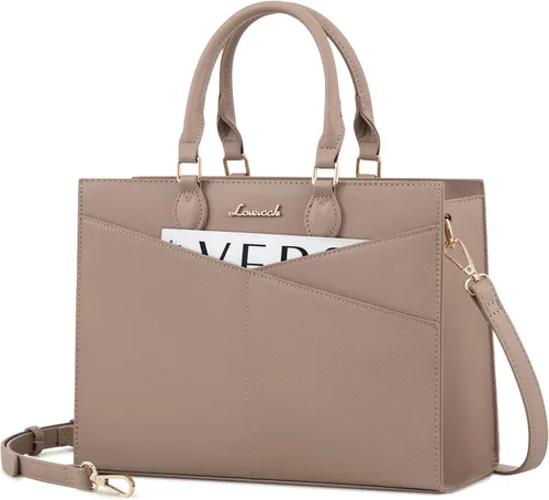 Vista 10 de LOVEVOOK Bolsos para mujer, bolsos tipo cartera con asa superior, bolso de mano de cuero negro con cremallera, bolso cruzado con asa superior