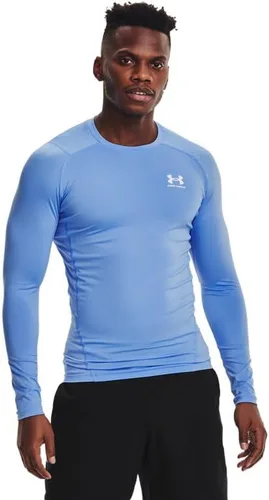 Vista 19 de Under Armour Camiseta de manga larga de compresión HeatGear para hombre Negro (001)/Blanco