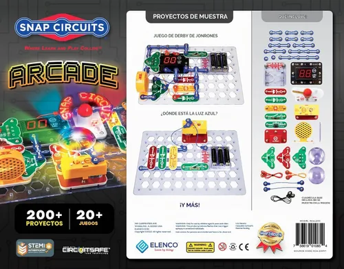 Vista 2 de Snap Circuits “Arcade”, Kit de exploración electrónica, actividades STEM para mayores de 8 años, manual de proyecto a todo color (SCA-200)