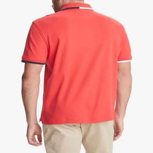 Vista 2 de Tommy Hilfiger Camisa polo de algodón de manga corta para hombre con ajuste personalizado