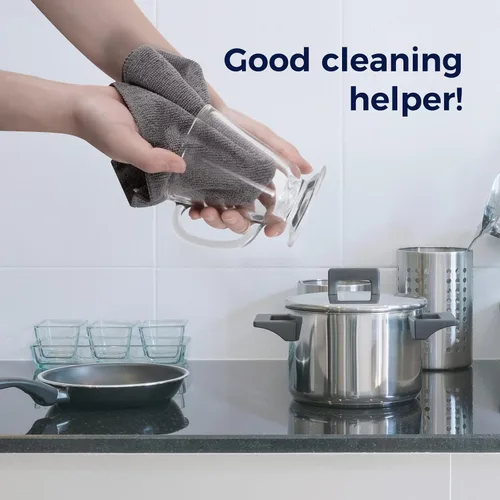 Vista 4 de CLICK CLEAN Paños de limpieza de microfibra, paquete de 24, tamaño 12 x 16 pulgadas, sin pelusas, sin rayas, toallas de limpieza reutilizables
