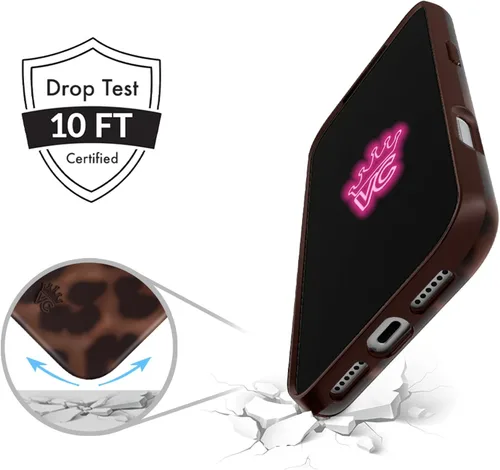 Vista 375 de VELVET CAVIAR Funda para iPhone 15, compatible con MagSafe, probada contra caídas de 10 pies, fundas protectoras de diseño, leopardo color rosa
