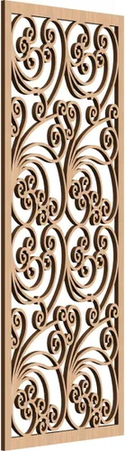 Vista 129 de 9 3/8"W x 24 3/8"H x 1/4"T Marilla Decorativos Paneles de Pared de Madera Calado, Abedul