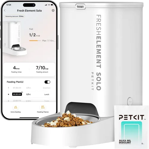 Vista 8 de PETKIT Comedero Automático para Gatos, Comedero Automático para Perros WiFi 2.4G, Dispensador de Comida para Mascotas con Control de Aplicación