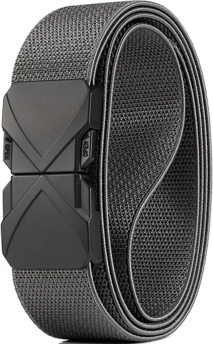 Vista 13 de GEIT - Cinturón elástico de nylon con hebilla de metal de liberación rápida, 3,4 cm, cinturón táctico invisible para golf casual