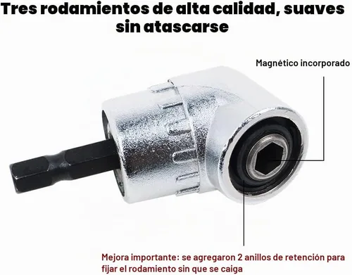 Vista 5 de Extensión de broca flexible con adaptador de taladro en ángulo recto, eje flexible para destornillador eléctrico, taladro de impacto de potencia