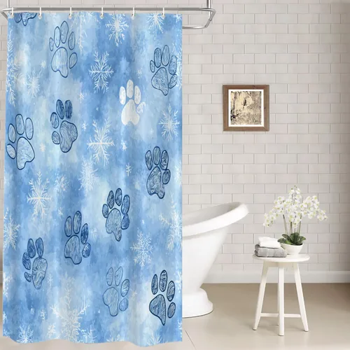 Vista 7 de Batmerry Maritime Nautical Hookless Shower Curtain with Snap in Liner Set, Anchors Ship Wheel Bath Curtain Magnetic Hem Quick-Drying Waterproof