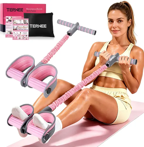 Vista 9 de Pedal Resistance Bands with Handles Working Out Exercise Equipment for Legs