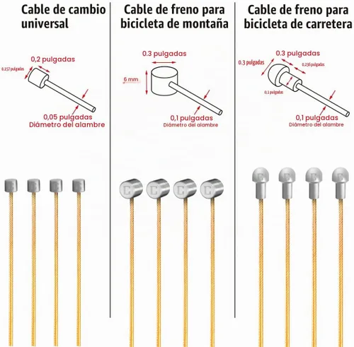 Vista 6 de CNC Pro Slick Cable de cambio de bicicleta pulido para Shimano/SRAM Bicicleta de montaña, bicicleta de carretera, cable de cambio de MTB 1.2X