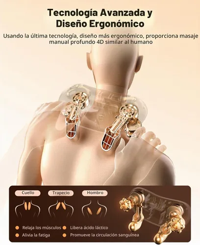 Vista 8 de KNQZE Masajeador de cuello inalámbrico para aliviar el dolor de tejido profundo con calor