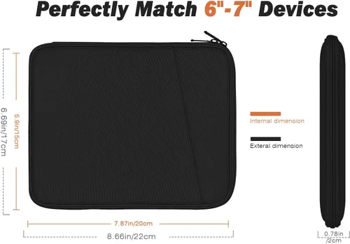 Vista 4 de MoKo Bolsa de manga para eReader de 6-7 pulgadas para ereader Colorsoft Signature Edition, totalmente nuevo 6 pulgadas ereader 11ª generación Negro