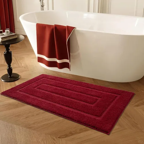 Vista 35 de HOMORE Alfombra de baño negra de 24 x 17 pulgadas, suave y absorbente, alfombra de baño pequeña, alfombra de baño lavable antideslizante para bañera