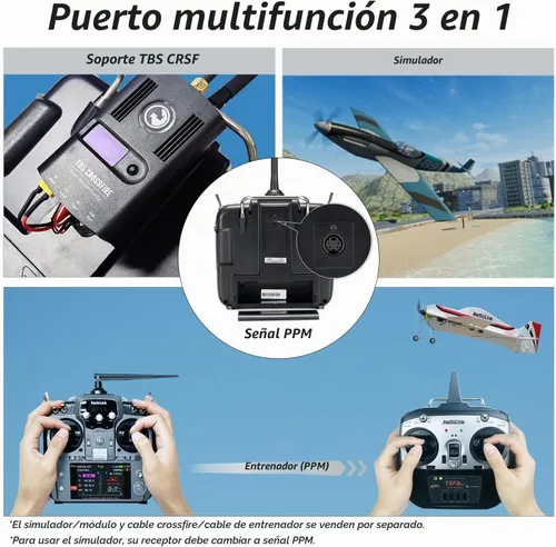 Vista 6 de Radiolink AT10II 12CH 2.4G Transmisor y receptor RC R12DS Gris