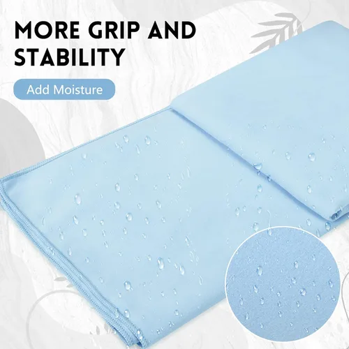 Vista 5 de Breling Paquete de 4 toallas de yoga calientes de 72 x 24 pulgadas, tapete de microfibra antideslizante, absorbente de sudor, suave, tapete esencial