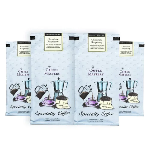 Vista 10 de Coffee Masters Café saborizado, almendra amaretto, molido, bolsas de 12 onzas (paquete de 4)