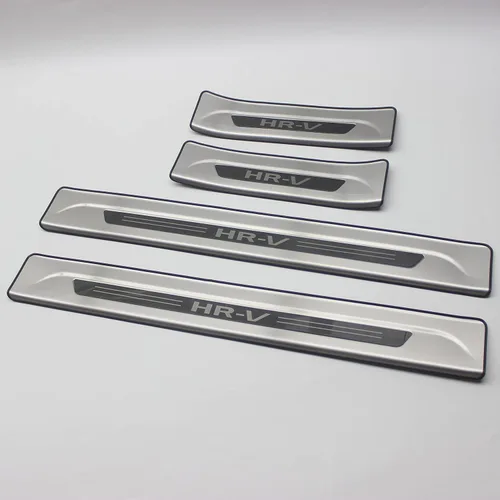 Vista 2 de OLIKE para Honda HRV HR-V 2023 2024 Placa Protectora de Umbral de Puerta de Acero Inoxidable Protector de Umbrales Trim (OL1311)