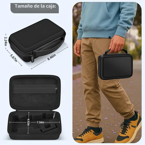 Vista 6 de Comecase Funda rígida para DJI Osmo Mobile 8, OM 7 Pro y OM 7, forro de Negro