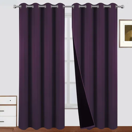 Vista 59 de LEMOMO Cortinas 100% opacas de 38 x 54 pulgadas, 2 paneles de oscurecimiento con aislamiento térmico para dormitorio