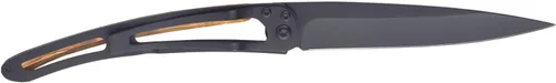 Vista 6 de deejo - Navaja de bolsillo plegable 37G con clip para cinturón - Diseño pacífico, hoja de acero inoxidable de 3.7 pulgadas, acabado de titanio