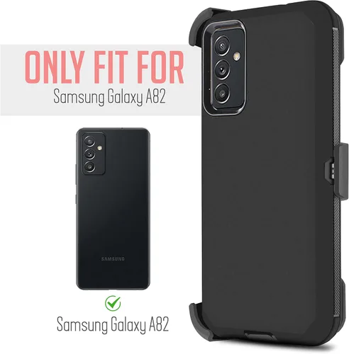 Vista 2 de diseñado para Samsung Galaxy A82 Quantum 2, funda de protección de cuerpo completo, resistente con clip de cinturón integrado, protector de pantalla