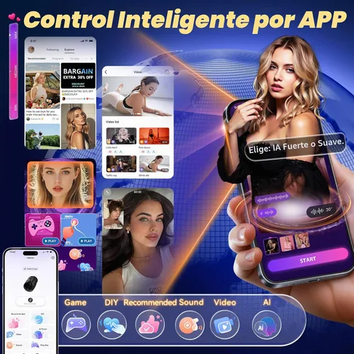 Vista 6 de Juguetes sexuales masculinos para hombres, masturbador masculino, vibrador de entrenamiento de pene con control por app, juguete sexual vibrador