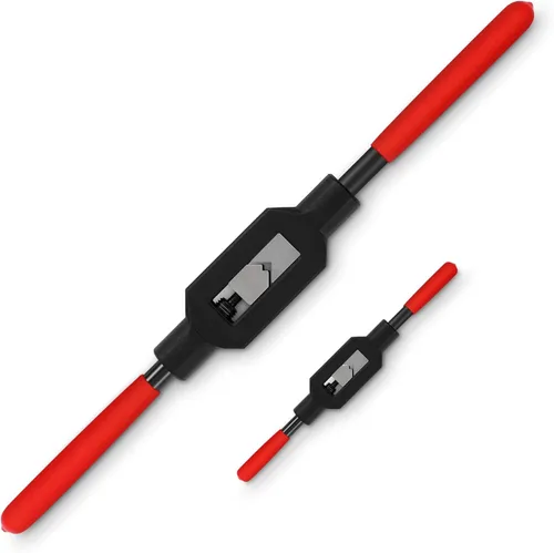 Vista 7 de WILLBOND Llave de grifo ajustable M5-M20, herramienta de mango de trinquete para escariador para reparación de roscas automotrices, previamente
