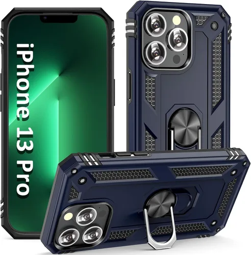 Vista 9 de ADDIT Funda para iPhone 13 Mini iPhone 13 Mini, con soporte de anillo, soporte magnético para automóvil, grado militar, resistente, para iPhone 13