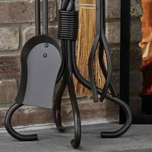 Vista 4 de UniFlame, F-1179, Olde World Iron Swirl - Juego de herramientas para chimenea