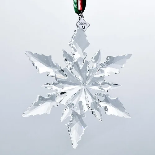 Vista 10 de Adorno de árbol de Navidad de edición Maxistal 2024, copo de nieve de cristal con estrella, adorno para árbol de Navidad, decoración para el hogar