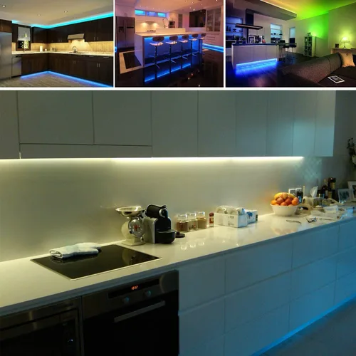 Vista 11 de Tira de luces LED alimentadas por batería, 5050 2M/6.6 pies, tira de luz LED RGB flexible que cambia de color, 60 LED de 5 V alimentada por batería