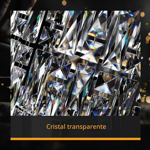Vista 5 de Apliques de pared, modernos apliques de pared de cristal para interiores, lámpara de pared cromada de lujo, lámpara de pared K9 con gotas de cristal