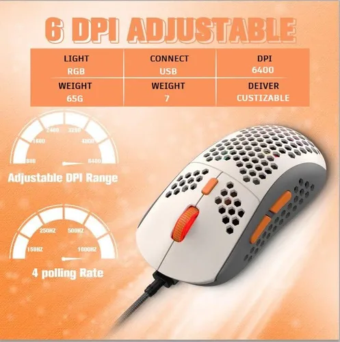 Vista 4 de Teclado para juegos K3-95% con cable y mouse de panal ultraligero con cable USB C en espiral, interruptor rojo lineal LIGHTSYNC RGB Chroma